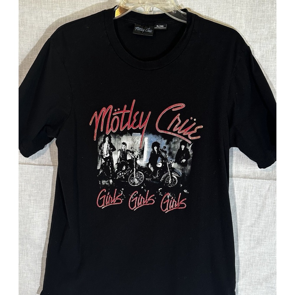 Motley Crue Girls Girls Girls T-Shirt Black Graphic Band Tee Mens XL